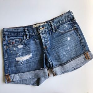 Hollister distressed denim shorts